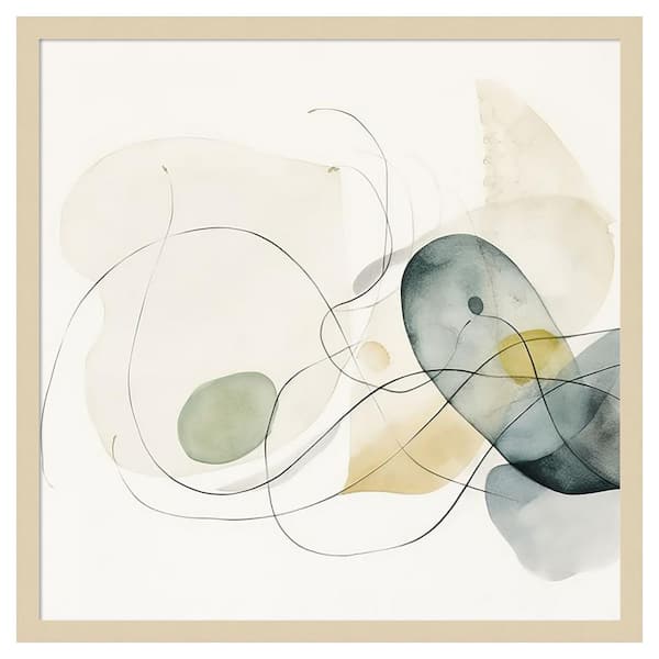 Amanti Art Watercolor Abstract Organic Shapes I by Irena Orlov 25 in. W x 25 in. H. Wood Framed Wall Art Print Framed in Brown