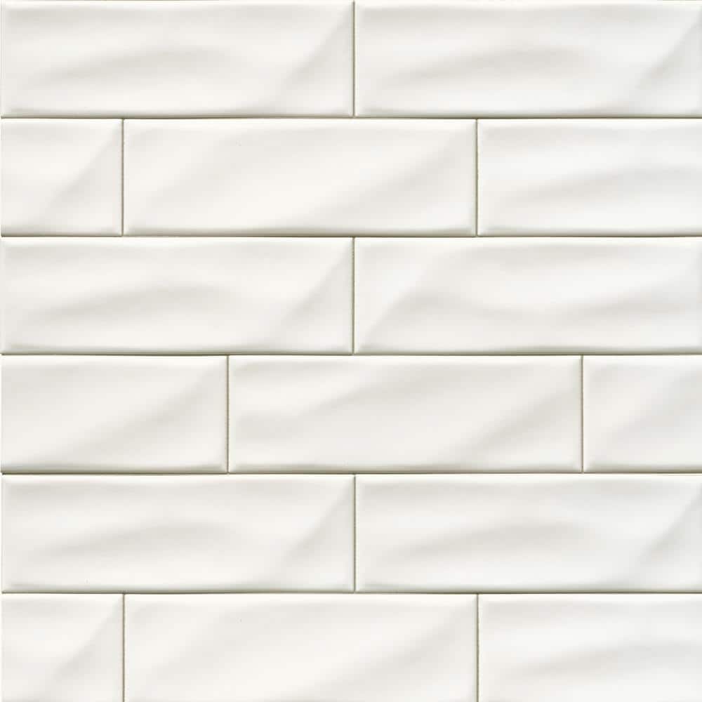 Whisper White 4 in. x 12 in. Glossy Ceramic Subway Wall Tile (5 sq. ft./Case) price history on PriceWatchPro