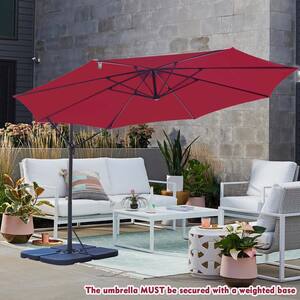 12 ft. Cantilever Outdoor Patio Umbrella in Wine Red
