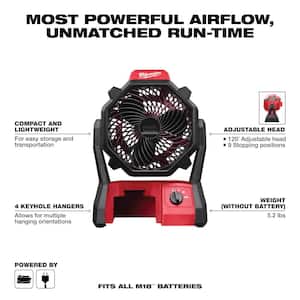 M18 18-Volt Lithium-Ion Cordless Jobsite Fan W/(1) 5.0Ah Battery and Charger