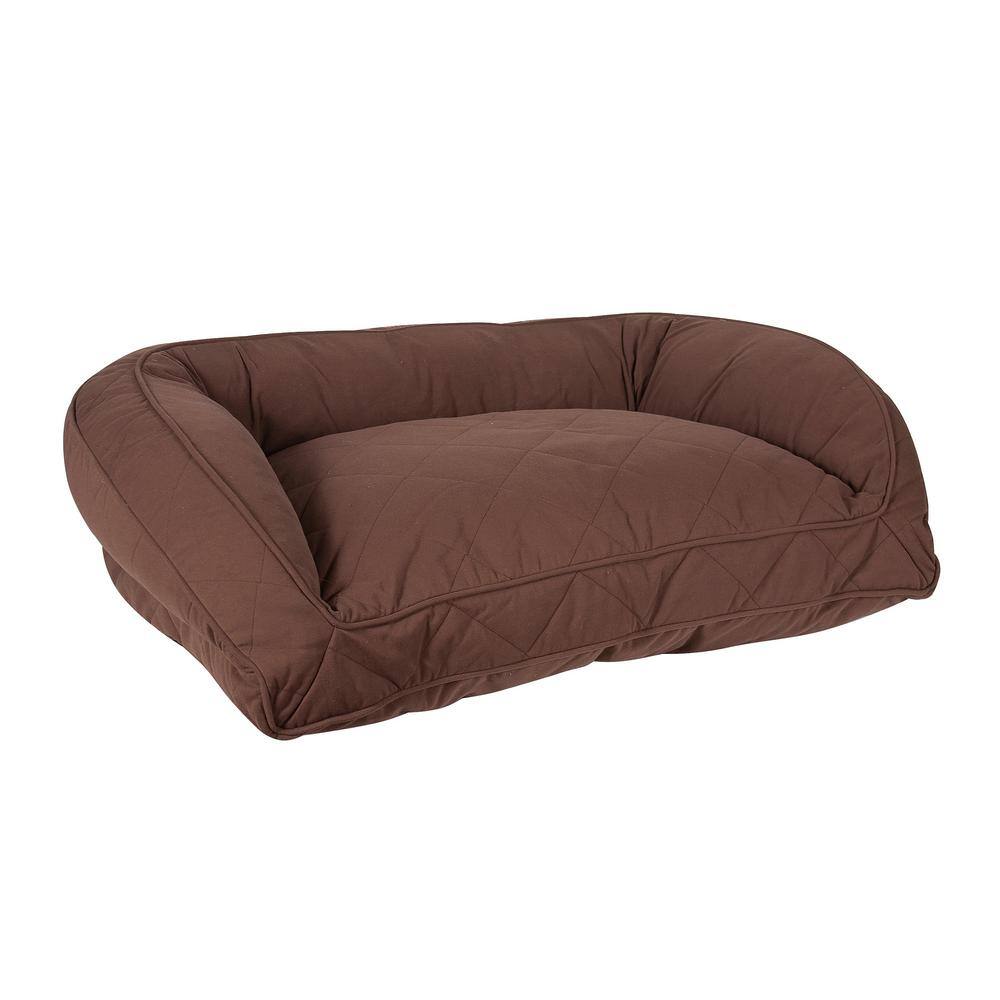 Medium Chocolate Orthopedic Quilted Microfiber Pet Bed