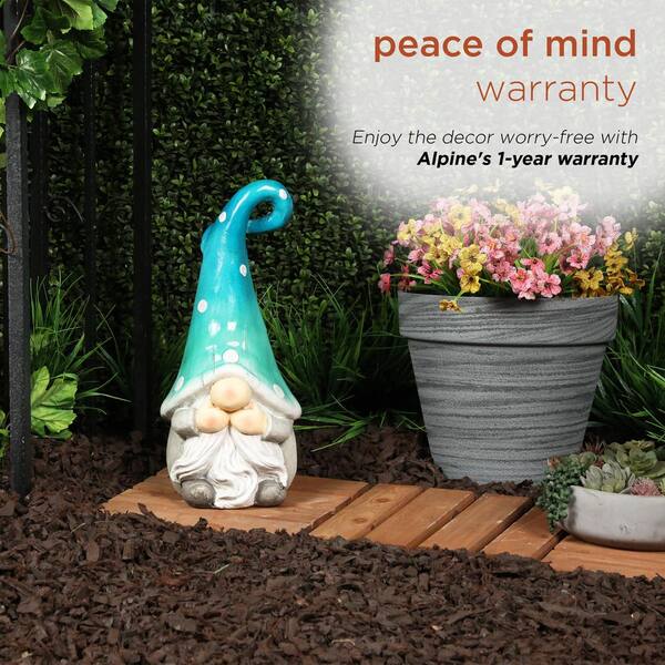 Alpine Corporation Gnome Covering Mouth with Turquoise Ombre