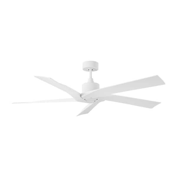 Fan Aspen Coastal 56 in. Outdoor Matte White Modern Downrod Mount Standard Ceiling Fan with Remote