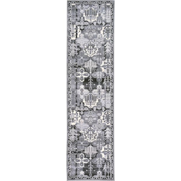 Unique Loom La Jolla Cathedral Gray 2' 7 x 10' 0 Runner Rug