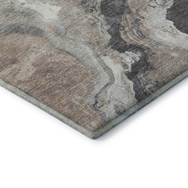Mayfield Premium Machine Washable Abstract AMF1908 Taupe 8 ft. x 10 ft. Area Rug