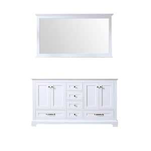 Dukes 60 in. W x 22 in. D White Double Bath Vanity without Top and 58 in. Mirror