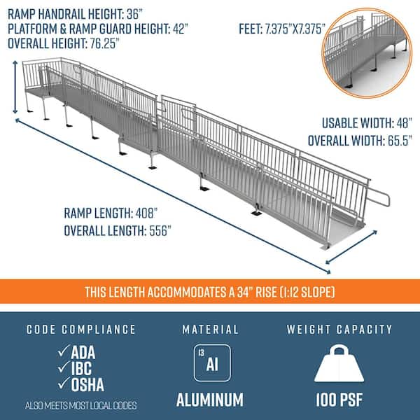 EZ-ACCESS PATHWAY HD 34 ft. Aluminum Code Compliant Modular