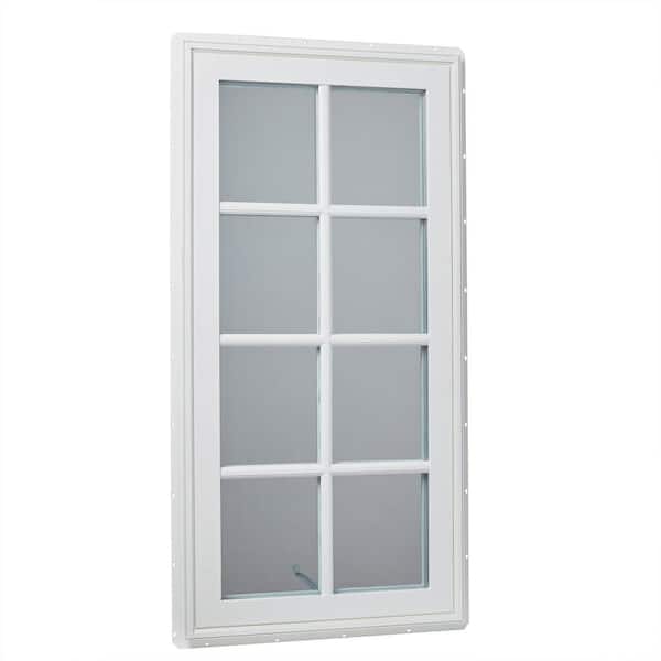 TAFCO WINDOWS 24 in. x 48 in. Left-Hand Vinyl Casement Window with Grids and Screen in White