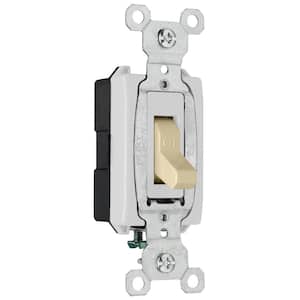 Pass and Seymour 20 Amp Single-Pole Commercial Grade Backwire Toggle Switch, Ivory
