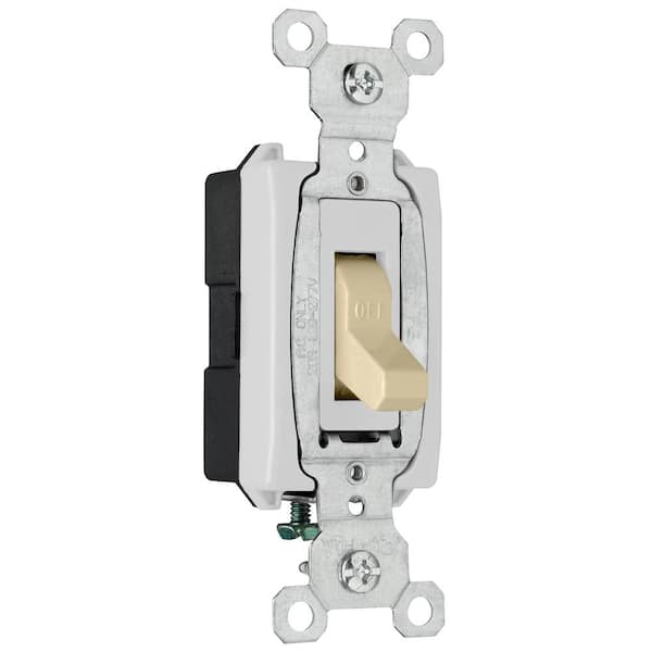 Legrand Pass and Seymour 20 Amp Single-Pole Commercial Grade Backwire Toggle Switch, Ivory