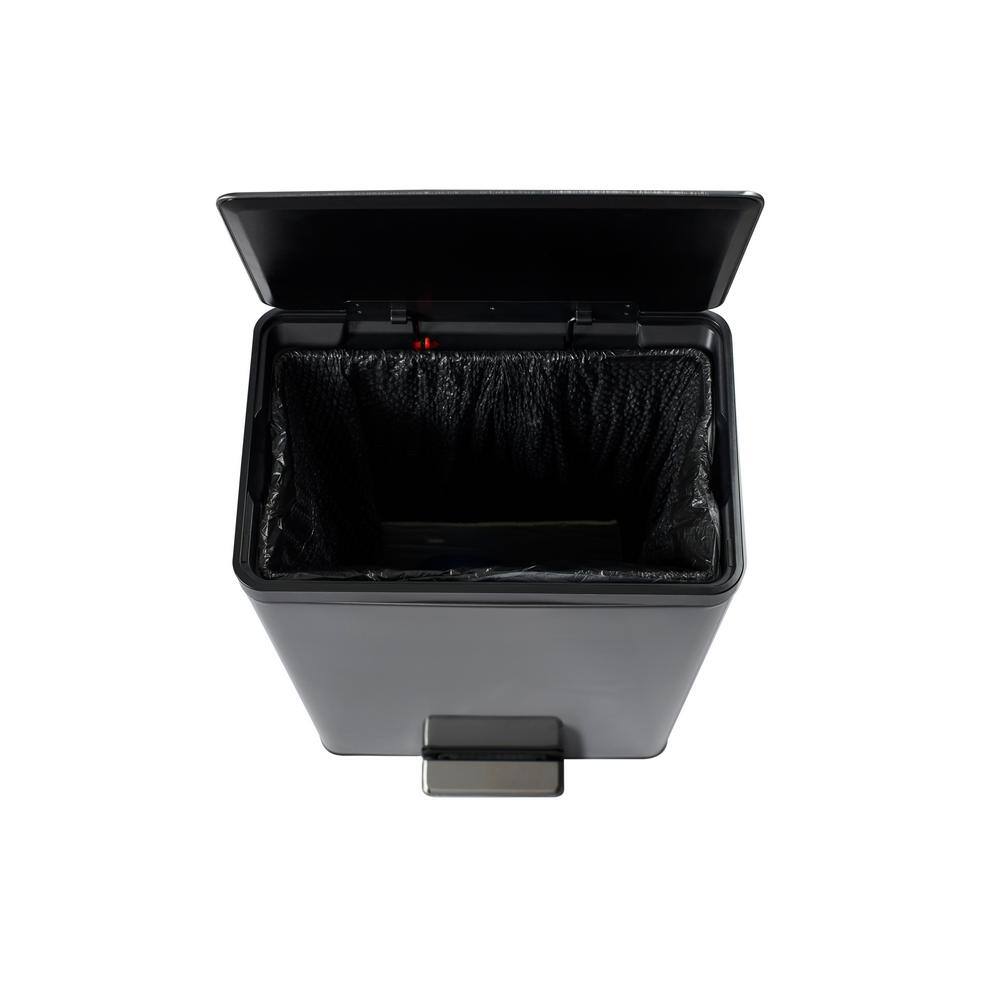 Charcoal Stainless Steel 12 Gallon Pedal Trash Can