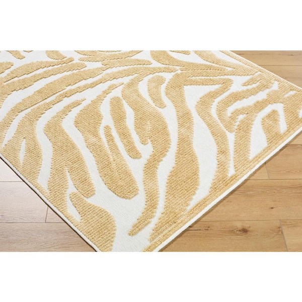 Lyna White/Yellow Modern 5 ft. x 7 ft. Indoor Area Rug