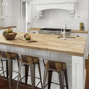 Unfinished Acacia 8 ft. L x 25 in. D x 1.5 in. T Butcher Block Countertop