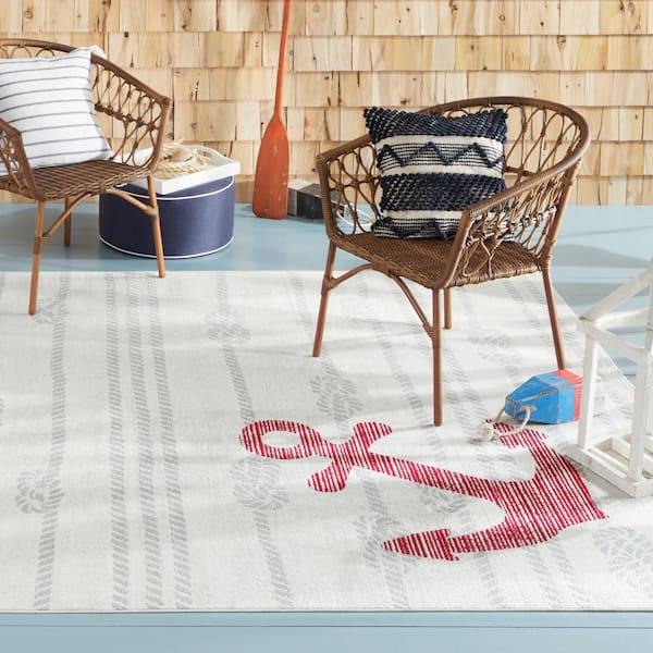 Marine Anchor Ivory/Grey 5 ft. x 7 ft. Indoor/Outdoor Area Rug