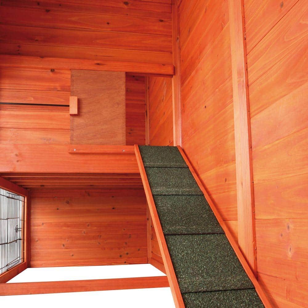 Large Glazed Pine 2-Story Outdoor Guinea Pig Hutch