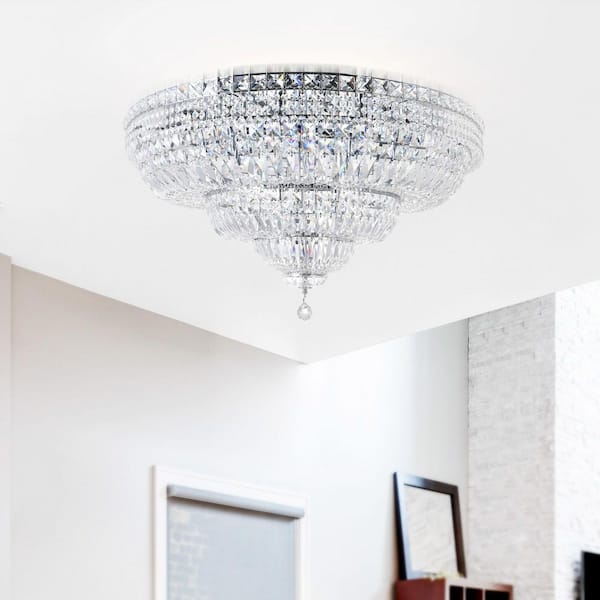Stefania 21 Light Bowl Flush Mount With Chrome Finish