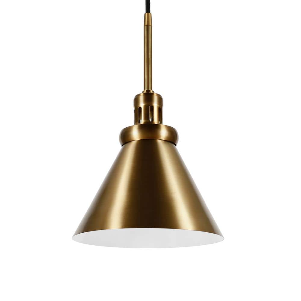 Zeno 10" Brass Finish Industrial Pendant Light