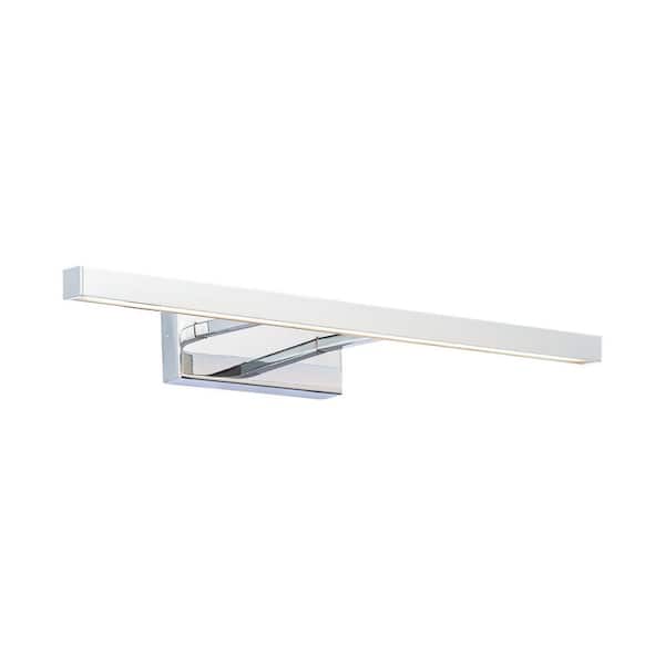 Parallax 18 in. 1-Light Chrome LED Vanity Light Bar with Selectable White 2700K-3000K-3500K