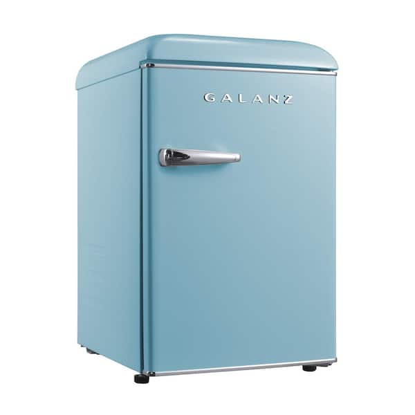 Galanz GLR25MBER10 Retro Compact Refrigerator, Mini Fridge with Single  Doors, Adjustable Mechanical Thermostat with Chiller, Blue, 2.5 Cu Ft