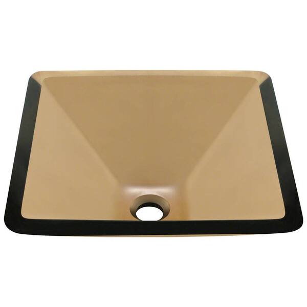 Polaris Sinks Glass Vessel Sink in Taupe