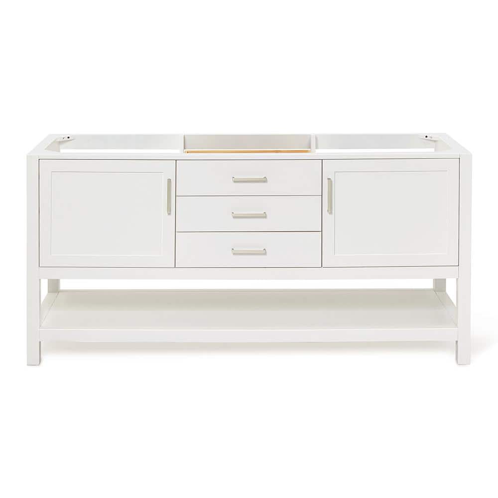 Bayhill 72'' White Solid Wood Double Freestanding Bathroom Vanity