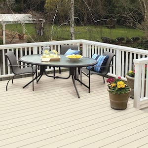 5 gal. #P300-1 Lemon White Solid Color Waterproofing Exterior Wood Stain and Sealer