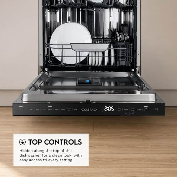 Cosmo 24 in. Icon Collection Top Control Tall Tub Built-in