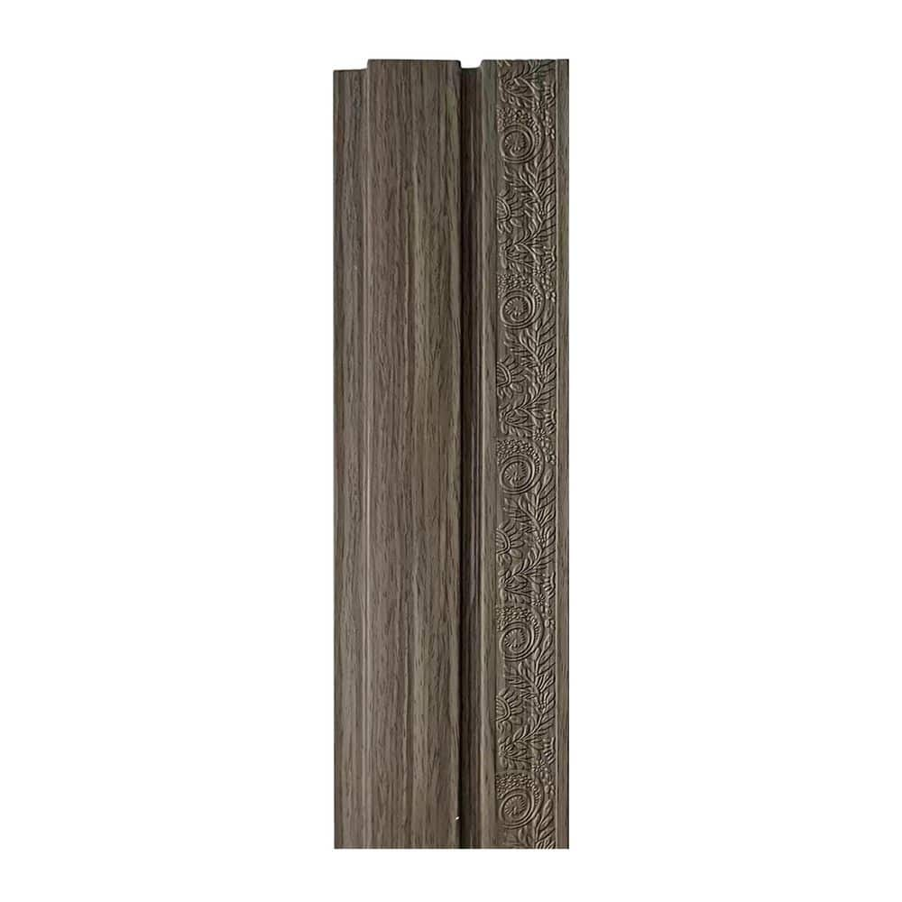 Ejoy 94.5 in. x 4.8 in. x 0.5 in. Acoustic Vinyl Wall Cladding Siding Board in Embossed Grey Wood Color (Set of 6 piece)