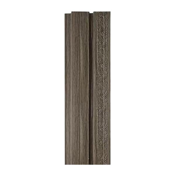 Ejoy 94.5 in. x 4.8 in. x 0.5 in. Acoustic Vinyl Wall Cladding Siding Board in Embossed Grey Wood Color (Set of 6 piece)