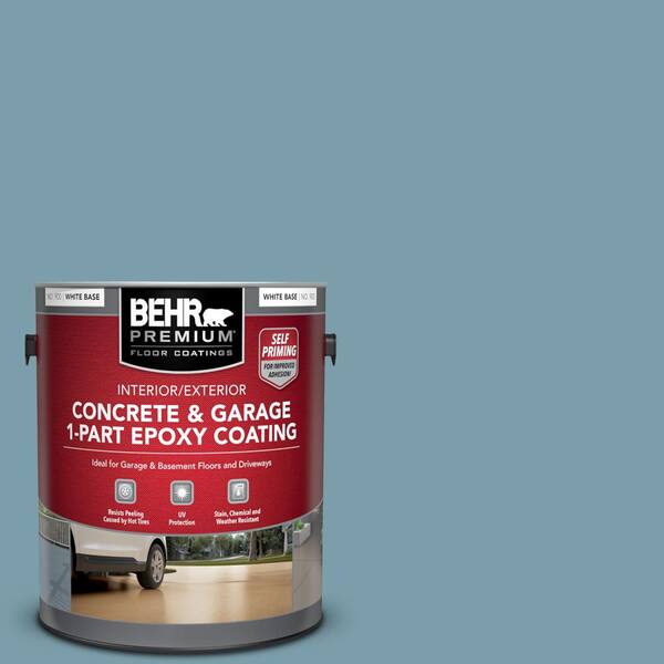 1 gal. #S470-4 Dolphin Blue Self-Priming 1-Part Epoxy Satin Interior/Exterior Concrete and Garage Floor Paint