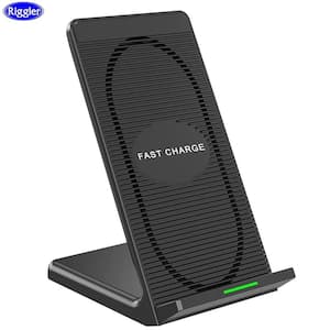 Black Desk Charging Station Wireless Charger Cooling Fan 10W Fast Charge Phone Holder for iPhone11/pro11/XS/XR