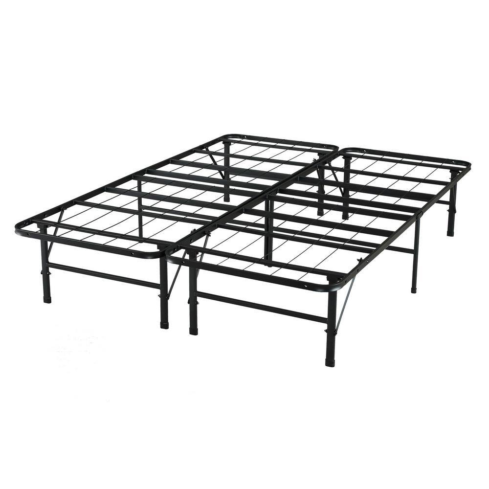 Black Metal Full Size Foldable Platform Bed Frame