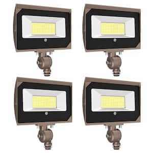 200-Watt Equivalent 9500 Lumens Integrated LED 4000k 8.3 in. Bronze Commercial Flood Light (4-Pack)