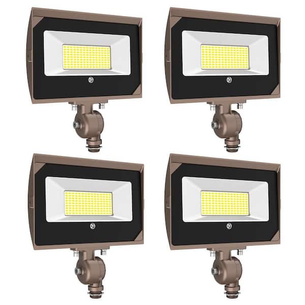 200-Watt Equivalent 9500 Lumens Integrated LED 4000k 8.3 in. Bronze Commercial Flood Light (4-Pack)