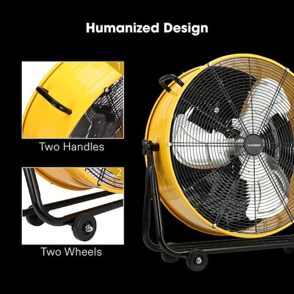 Mollie 25 Inch Industrial High Velocity Floor Drum Fan With 3