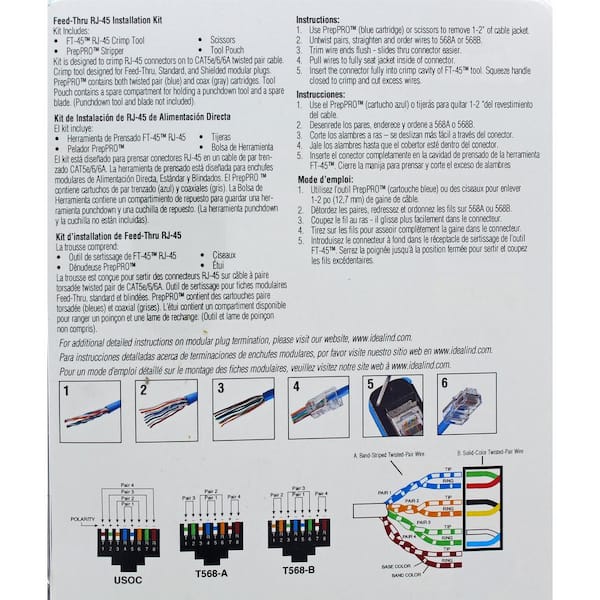 IDEAL Feed-Thru RJ-45 Installation Hip Kit 33-507 - The Home Depot