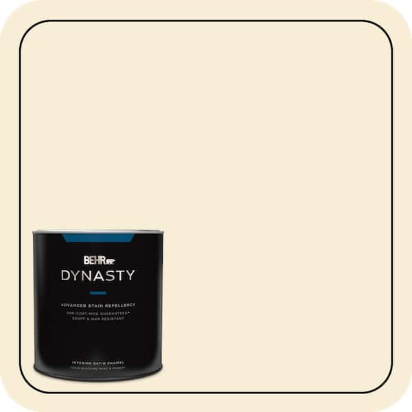 BEHR DYNASTY 1 qt. #380E-1 Mist Yellow Satin Enamel Interior Stain-Blocking Paint & Primer