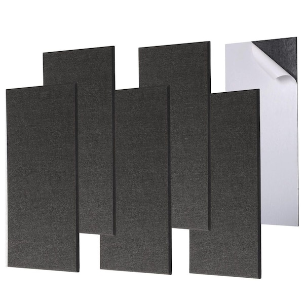 15.75 in. x 31.5 in. x 0.47 in. Self-adhesive Acoustic Panels (6-Pack), High Density Beveled Edge Sound Absorbing Panels