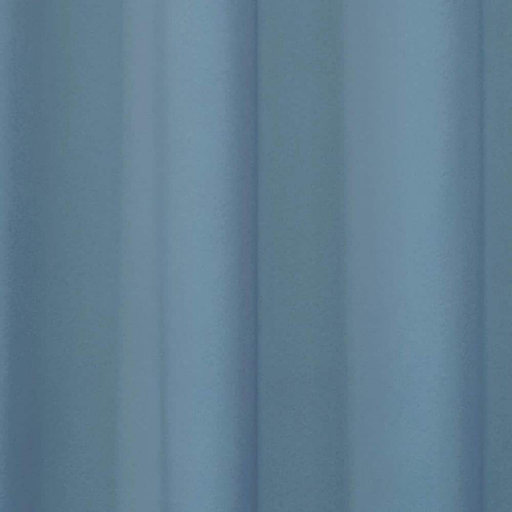 Sky Blue Blackout Rod Pocket Polyester Curtain Panel, 37x95
