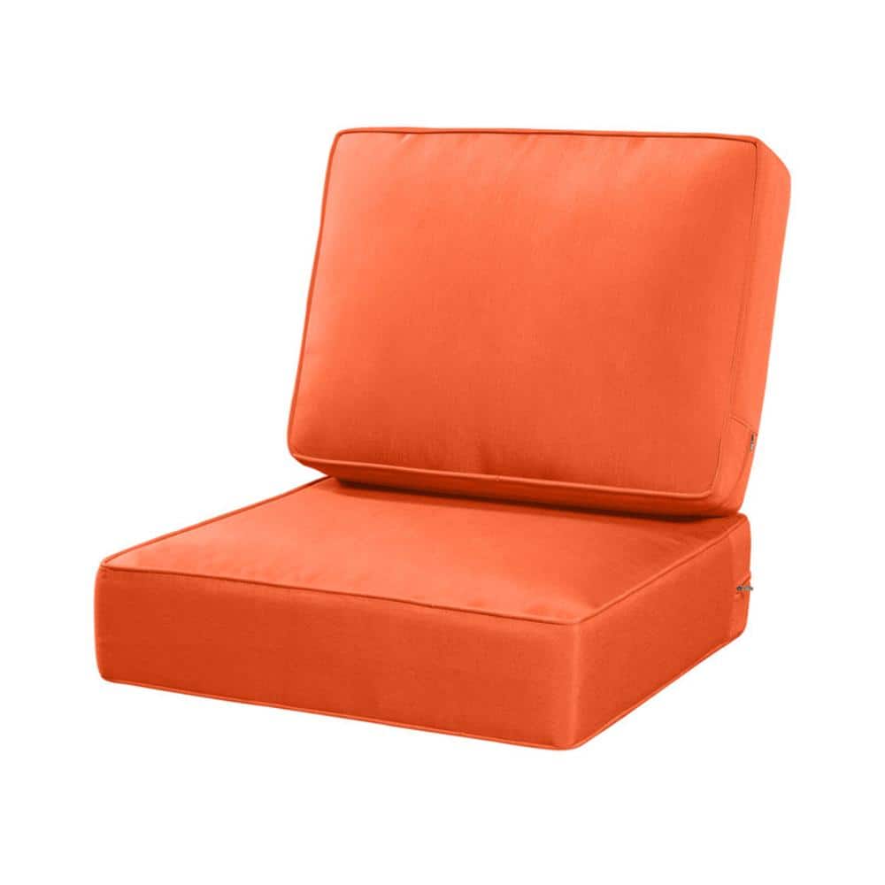 Outdoor Deep Seat & Back Cushion Set 24 x 24 Inch Patio Furniture with Removable Cover for Couch Sectional Sofa,Orange price history on PriceWatchPro