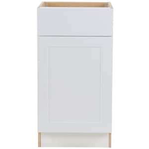 Cambridge White Shaker Assembled Base Cabinet w/ 1 Soft Close Drawer & 1 Soft Close Door ( 18 in. W x 24.5 in. D)