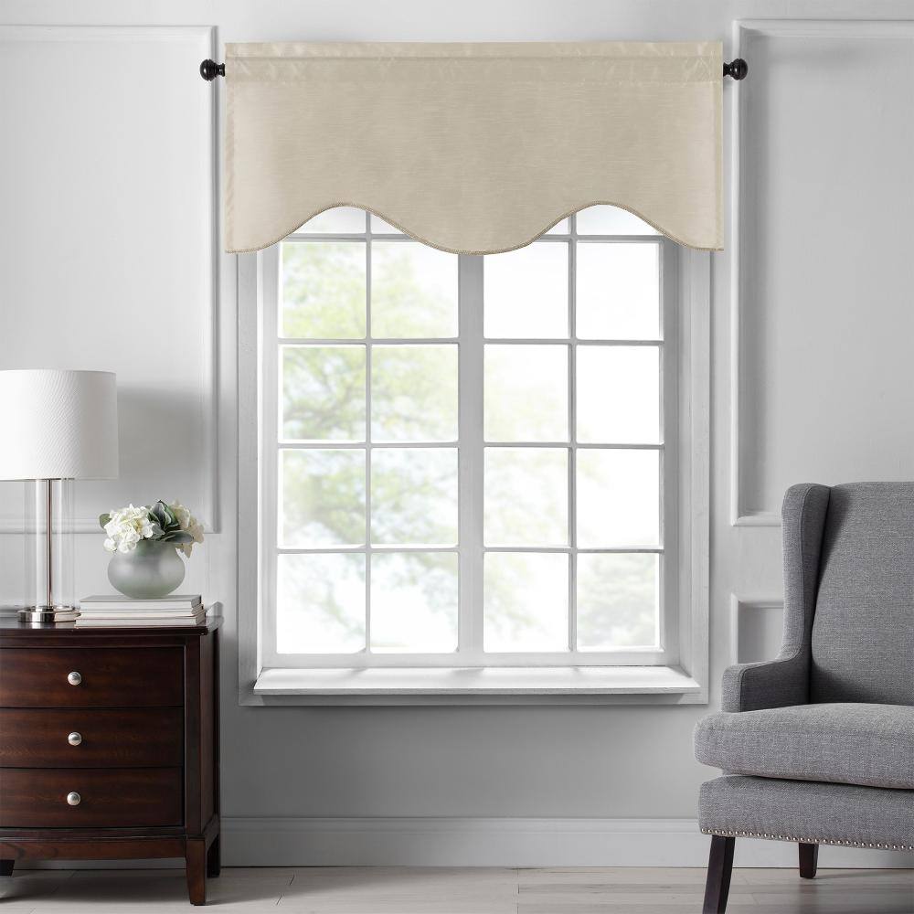 "Colette Faux Silk Scalloped Window Valance, Ivory - 50""W x 21""L" price history on PriceWatchPro