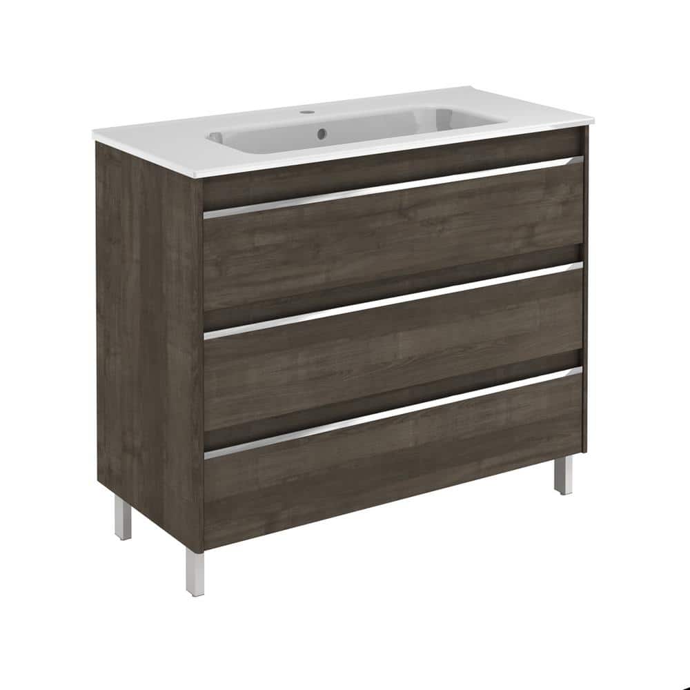 Samara Ash 40" Freestanding Single Vanity with Ceramic Sink