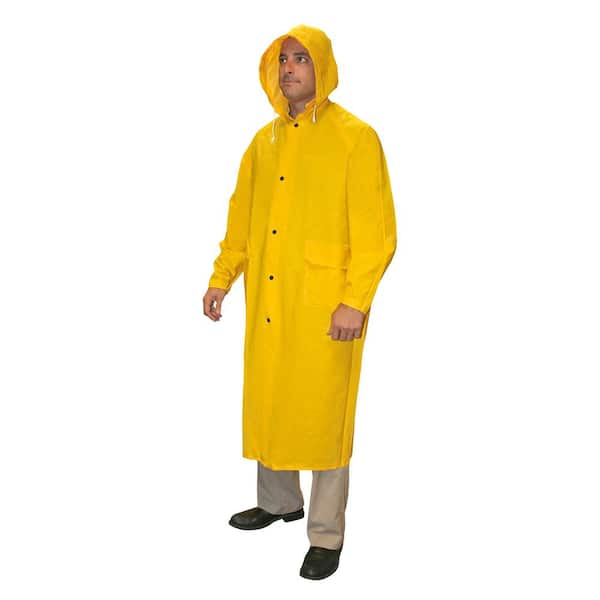 Renegade Medium Yellow Rain Coat 2-Piece with Corduroy Collar and  Detachable Hood RC35YM