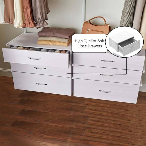 Everbilt Genevieve 6 ft. White Adjustable Closet Organizer Long