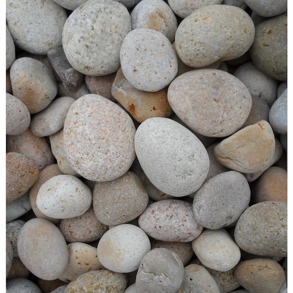 Unbranded Rock Ranch 27 cu. ft. 1 in. to 2 in. Buff Mexican Beach Pebble (2200 lbs. Bulk Super Sack Contractor Pallet)
