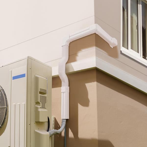 Mini Split Line Set Cover 3 in. W x 15.8 ft. L PVC Decorative Pipe Line Cover for Air Conditioner with 4 Straight Ducts