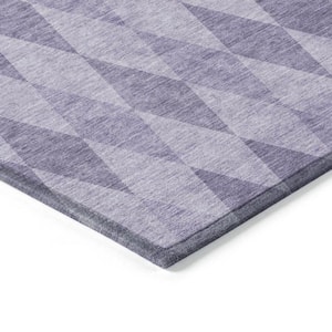 Purple 8 ft. x 10 ft. Woven Geometric Rectangle Indoor/Outdoor Area Rug