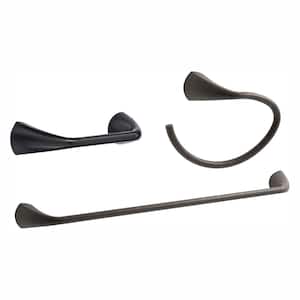 Alteo 3-Piece Hardware Bundle with Towel Bar, Towel Ring and Toilet Paper Holder in Oil Rubbed Bronze