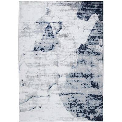 Weasley Modern Abstract Gray/Teal 5 ft. x 7 ft. Area Rug